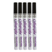 Marvy Uchida - Marqueur de calligraphie à peinture opaque - pointe fine - noir - paquet de 5-Marqueur à peinture opaque doté d'une pointe de calligraphie fine pour créer des motifs détaillés