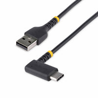 StarTech - Câble de charge USB-A vers USB-C coudé 60 W de 1 pi - Noir-Connectors: 1 x 4-pin USB 2.0 Type-A (Connector A), 1 x 24-pin USB 2.0 Type-C (Connector B)