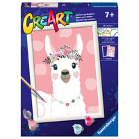 Ravensburger - CreArt Peinture par numéros lama sans drame série D-Développement artistique: La peinture par numéros favorise le développement de compétences des enfants en leur permettant de s'exercer à l'identification des couleurs, au côntrole du. 
