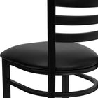 Flash Furniture - Chaise de restaurant de la série HERCULES en métal noir avec dossier échelle - siège en vinyle noir-Assemblage soudé