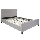 Flash Furniture - Grand lit plateforme tapissier capitonné Tribeca - tissu gris clair-Tête de lit à panneau