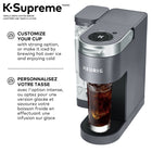 Keurig K-Supreme - Cafetière une tasse à la fois pour capsule K-Cup  avec technologie MultiJet - Gris-Plusieurs formats d'infusion : Infusez une tasse de 177, 237, 296 ou 355 ml (6, 8, 10 ou 12 oz)