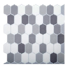 CTG – Carreaux muraux à motif ovale, multi-gris, 6 pièces-Ensemble : livré dans une boîte de 6 feuillets de carreaux muraux de qualité supérieure, adaptés aux surfaces lisses et propres