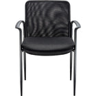 Staples - Chaise d'invité Roaken en mailles, avec accoudoirs, noir-La construction en métal robuste est idéale pour les environnements occupés