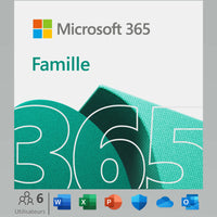 Microsoft - Office 365 Famille  - Abonnement de 12 mois, 6 utilisateurs - Maintenant avec Copilot - 1 PC ou Mac - Bilingue [téléchargement]-Une adresse e-mail valide doit être fournie lors du paiement
