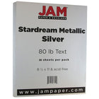 JAM Paper - Papier métallique, 8,5 po x 11 po, argent Stardream 32 lb, 2 paquets de 25 (17321539g)-Dimensions (po) : 8,5 x 11