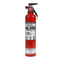 Extincteur avec support universel, 2.5lb (640420)-Comprend une goupille non corrosive, une poignée à main facile à saisir, une jauge en acier inoxydable résistant à l’eau, une valve en aluminium anodisée et un tuyau à déclenchement rapide