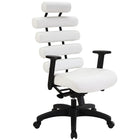 Plata Import – Fauteuil de bureau Moon à dossier élevé, blanc (LS-1095-WHITE)-Revêtement polyuréthane