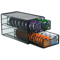 The Storage House - Tiroir de rangement à 2 niveaux pour 64 dosettes T-Disc, noir-Capacité : jusqu’à 64 dosettes T-Disc