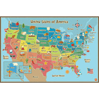 Sticker carte effaçable à sec Etats-Unis-Peler et Coller