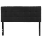 Flash Furniture - Tête de lit Bedford double touffetée et rembourrée en tissu noir-Style contemporain