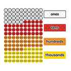 Dowling Magnets Magnet Math Magnetic Place Value Disks & Headings, Grade 1-3, 140 Pack-Des aimants lumineux à code couleur vous aident à démontrer des compétences critiques en matière de valeur de position sur votre tableau blanc
