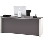 Bestar - Bureau de direction à deux caissons de la collection Connexion, fini Ardoise et grès-Bord résistant aux chocs de luxe en PVC de 2,5 mm
