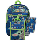 Bioworld Ensemble de sac à dos 5 pièces - 16 po - Star Wars The Mandalorian Grogu-Dimensions: 16 po H x 12 po L x 5 po P
