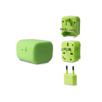 LOGiiX - Trousse d’adaptateur Jet Setter LGX-11769, World Traveler, lime-Cette minuscule unité trois-en-un offre un adaptateur de prises à utiliser dans plus de 180 pays et il est rangé de façon compacte dans l’étui de transport fourni.