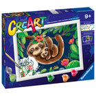 Ravensburger - CreArt Kit de peinture par numéros Sweet Sloths -La peinture est une activité amusante et créative qui peut également améliorer la dextérité et la concentration tout en procurant un sentiment de satisfaction