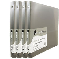 JAM PaperMD – Cartable à 3 anneaux Designders, 3/4 po, gris fumée, 4/paquet-Taille : 0,75 po