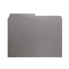 Hilroy - Chemises à onglet - format lettre - 9 po x 11 3/4 po - gris - paquet de 100-Demi-coupe, réversible