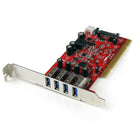 StarTech  Carte adaptateur PCI USB 3.0 avec alimentation SATA/SP4, 4 ports-Accroît les débits de transfert des données (bus PCI limité à 1,3 Gbit/s) vers les périphériques compatibles avec la norme USB 3.0