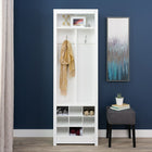 Prepac – Range-tout compact pour l’entrée avec espace de rangement pour chaussures, blanc-Fini stratifié blanc doux