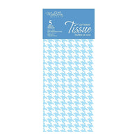 MillBrook Papier de soie avec motif imprimé, Pied de poule bleu, 5 feuilles par paquet, caisse de 12 (93073)-Papier de soie
