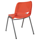 Flash Furniture - Chaise coquille orange, empilable et ergonomique de la série HERCULES avec cadre gris-Quantité de pile: 20
