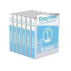Davis Group Super offre Easyview, Reliure View à anneaux ronds 1 po, personnalisable, paquet de 6 - Blanc-3 Reliure À Anneaux