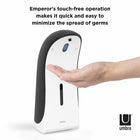 Umbra EMPEROR - Distributeur à savon et liquide hydroalcoolique automatique 355ml, Noir et Blanc-5