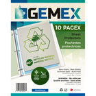 Gemex - Pagex Pochettes protectrices Recyclées, format lettre, 100 bte-Les feuilles protectrices recyclées de Gemex facilitent le stockage,