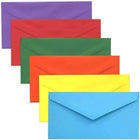 JAM Paper - Enveloppes Monarch, 3,88 x 7,5 po, assortiment de nuances vives, 150/paquet (3409BRORGPY)-Assortiment d’enveloppes Monarch colorées : bleu, rouge, orange, vert, violet et jaune.
