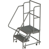 Tri-Arc Manufacturing – Escabeau roulant, marche sup. prof.; haut. platef. : 20 po, marches : 2, largeur : 24 po (KDSR102242-D2)-No de marches : 2