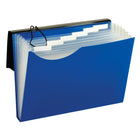 Pendaflex - Chemise expansible à 7 pochettes - poly - format lettre - bleu et noir-Le rabat complet avec fermoir élastique permet de tenir les documents en place.