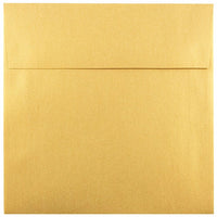 JAM Paper Enveloppes carrées Stardream à fini métallisé, doré, 6 po, 50/paquet-Enveloppes dorées Stardream à effet métallisé