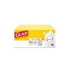 Glad à nœud facile - Sacs Kitchen Catchers non parfumés - 45L - Paquet de 30-SACS À ORDURES BLANCS: Boîte de 30 sacs à ordures longs de Glad d’une capacité de 45 L.