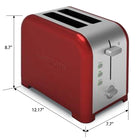 Kenmore - Grille-pain 2 tranches - Acier inoxydable rouge et argent-Exterieur moderne en acier inoxydable