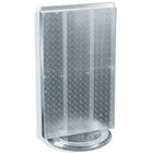 Azar Displays – Présentoir de comptoir à panneaux perforés sur 2 côtés, 22 x 13,5 po, transparent et translucide (700513-CLR)-Le présentoir à deux côtés repose une base rotative en plastique transparent, qui offre un accès facilité aux clients
