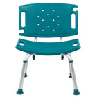 Flash Furniture Chaise De Bain Et Douche Réglable série HERCULES-dossier Extra Large-Teal(DCHY3501LTL)-Chaise de douche de qualité médicale
