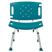 Flash Furniture Chaise De Bain Et Douche Réglable série HERCULES-dossier Extra Large-Teal(DCHY3501LTL)-Chaise de douche de qualité médicale