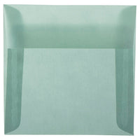 JAM Paper Enveloppes translucides, 5,5 x 5,5 po, bleu océan, 50/paquet-Enveloppes en papier translucide bleu océan