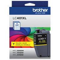 Brother - LC401XLYS Cartouche d’encre jaune à haut rendement d’origine-Qualité d’impression à jet d’encre couleur professionnelle sur laquelle vous pouvez toujours compter jusqu’à 500 pages.