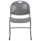 Flash Furniture - Chaise ultra-compacte empilable grise de la série HERCULES avec cadre enduit de poudre noire-Ensemble de 5 chaises empilables polyvalentes