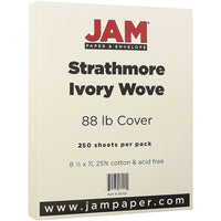 JAM Paper Papier couverture cartonné Strathmore fini vélin à, 8 1/2 x 11 po, ivoire 250 feuilles/rame-Vélin ivoire
