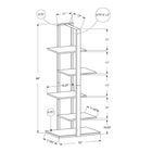 Monarch Specialties - 7232 60 po H Etagere - Taupe Fonce/Metal Noir-Dimensions : 60 haut. x 32 larg. x 13 prof. (po)