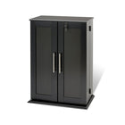 PrepacMC – Armoire de rangement multimédia verrouillable avec portes de style Shaker, noir-Armoire de rangement