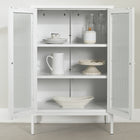 South Shore - Eddison - Armoire de rangement à portes vitrées - Blanc-Style: Contemporain