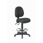 Work Smart - Fauteuil de dessinateur deluxe ergonomique avec repose-pieds circulaire ajustable de 18,5 po de diamètre-Siège et dossier profilés avec soutien lombaire intégré
