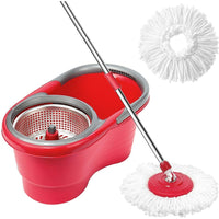 Smart-Link- 360 degrés Spin Mop et Twist facile Spinning inox seau sec, rouge-Option estoc pole pour plus de contrôle, soit sec méthode la mop rapide et efficace si vous pouvez continuer de nettoyage