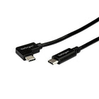 StarTech ® Câble USB-C coudé à angle droit, M/M, 3,3 pi (USB2CC1MR)-Le câble est doté d'un connecteur USB Type-C™ coudé à angle droit permettant une connexion aux ports difficiles d'accès