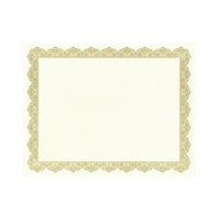 Geographics – Certificats de récompense, parchemin, 8 1/2 po x 11 po, or Optima, paq./25-Bordure dorée classique