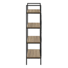 Monarch Specialties - 7800 48 po H Etagere - Taupe Fonce/Metal Noir-Dimensions du produit: 23.75 pounces L x 12 pounces P x 48 pounces H